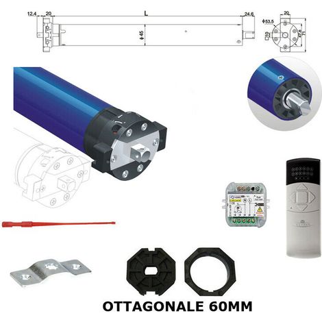 Kit Tapparella Tapparelle Avvolgibili Fino A 100kg Motore Con Telecomando 50nm