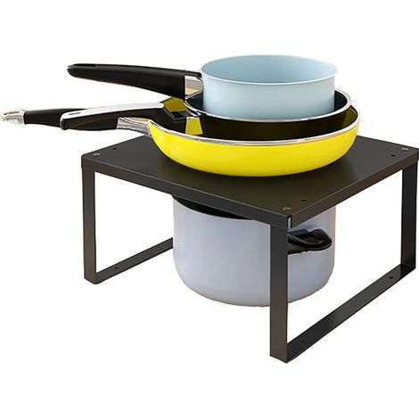 1 Étagère à épices, Acier inoxydable, Design empilable, Organiseur de placard, Pour cuisine et salle de bain (1/5)
