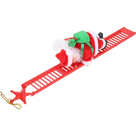 Échelle électrique Père Noël, décoration pour la maison, ornements pour sapin de Noël, cadeau, échelle simple rouge (style de sac cadeau aléatoire) (1/5)