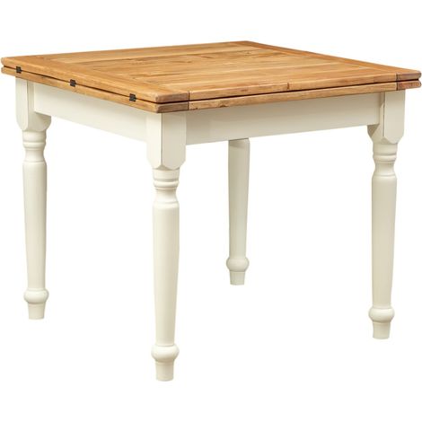 Solid wood table 90x90 cm Dining room and kitchen table Extendable table Square folding table Country Artisanal Made in Italy (1/5)