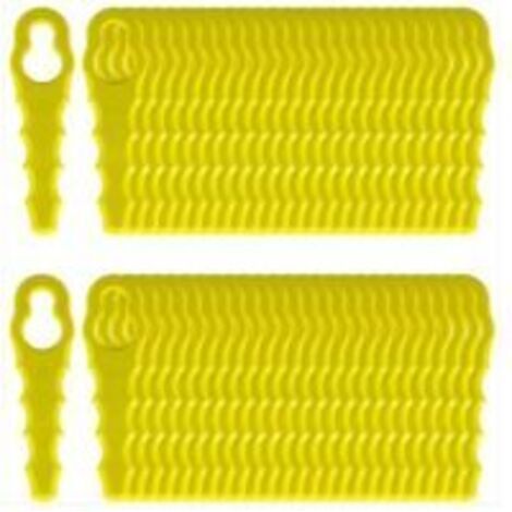 Lot de 100 Lames de Rechange compatible pour Ryobi Coupe Bordure, Têtes Double Lames Dentelées RAC155 RAC157 RAC158 (1/4)