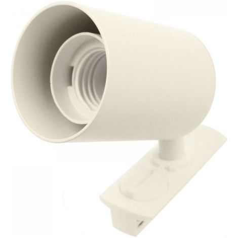 Porta Faretto da Binario Mono Fase, Attacco E27 orientabile e ruotabile, Max 50W 220V, Bianco