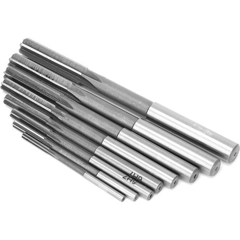 Alésoir de haute précision en acier rapide, à queue droite, lot de 8, accessoires H7 (1/5)