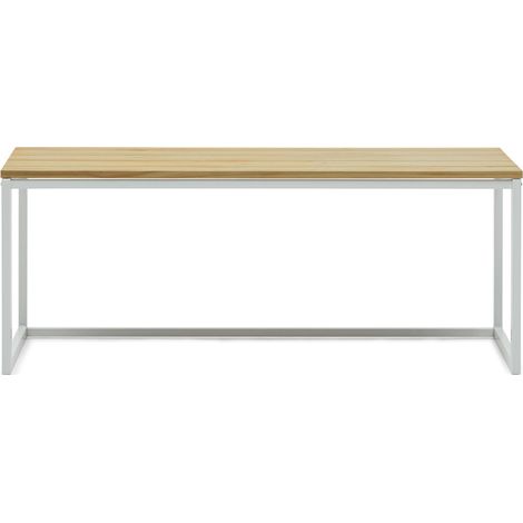 Banco iCub ECO Three 120x40x47cm Blanco en madera maciza de pino acabado natural estilo nórdico industrial Box Furniture