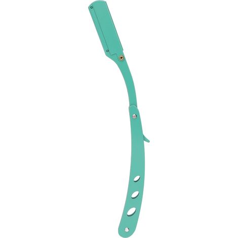 Rasoir de Barbier Professionnel Pliant Style Rétro, Manche Ergonomique en Alliage, Praticité et Confort, Support de Rasoir Manuel pour Rasage Classique (1/5)