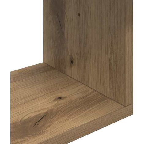 Étagère Murale - Bois D'ingénierie - 60 x 11 x 60 cm - Pour Salon Chambre Bureau - 3 Niveaux - Intérieur - 1 Pièce (1/5)
