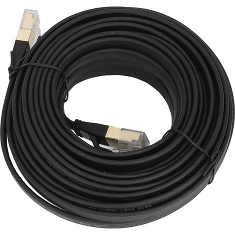 Câble réseau Ethernet Cat 8 blindé plat 10 m avec connecteur RJ45, haut débit 40 Gbps 2000 MHz (1/5)