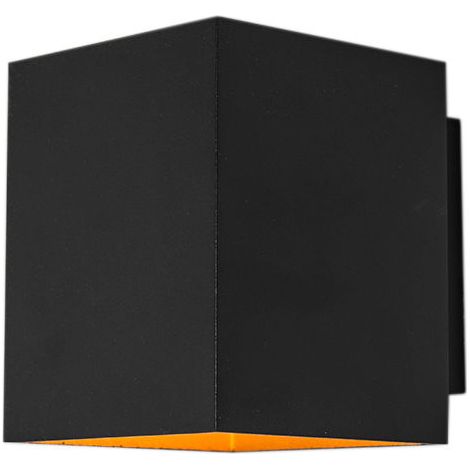 AMXCNOY QAZQA Sola Wandleuchte – 1-flammig – 8,25 cm breit – Schwarz und Gold – Modernes Design – Innenbeleuchtung für Wohnzimmer, Schlafzimmer, Küche und Esszimmer (1/5)