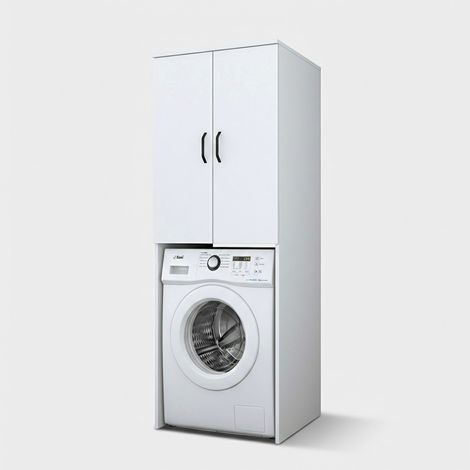 Platzsparender Waschmaschinenüberbau aus Melamin KD110