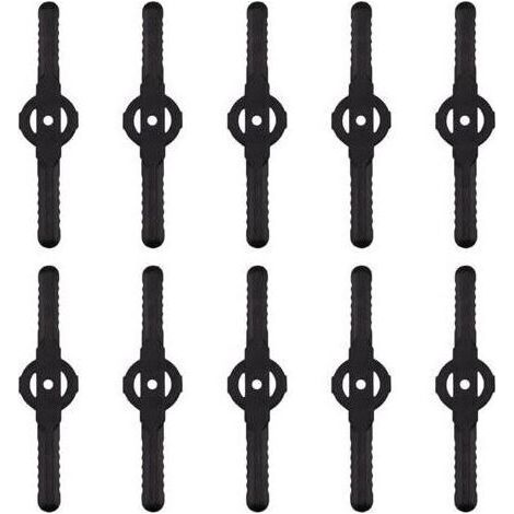 Lame plastique coupe bordure, 10 pcs Lames En Plastique Cutter Remplacer Pour ensemble doutils de coupe-herbe sans fil, remplacement de lames de coupe de tondeuse à gazon en plastique(noir) (1/5)