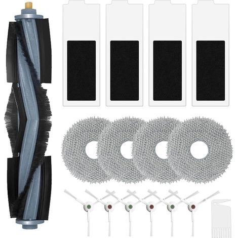 Ersatz Zubehörset für ECOVACS DEEBOT T20 Omni / T20e Omni, 1 Hauptbürste, 4 Filter,6 Seitenbürsten,4 Mopptüchern, 1 Bürstenreinigungswerkzeug (1/5)