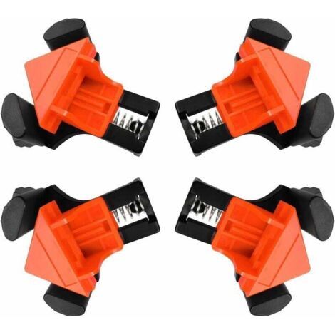 Presses D'angles Menuiserie, 90 ° Serre Joint Angle,Serre Joint Angle,Clip De Cadre Fixateur à Angle Droit Pour Le Travail Du Bois,Pour Le Travail Du Bois, Le Cadre Photo Bricolage,Outils à Main 4pcs— (1/4)