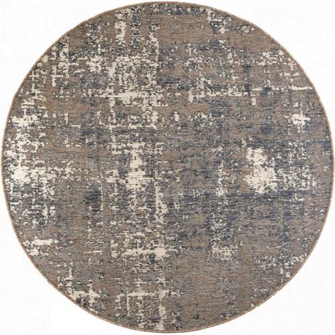Tapis de Jardin Rond Gris en Polypropylène 200 cm Intérieur et Extérieur Résistant à l'Eau - PANGIVO (1/5)