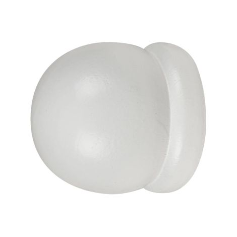 2 terminali a palla per bastone legno diametro 28 mm - bianco