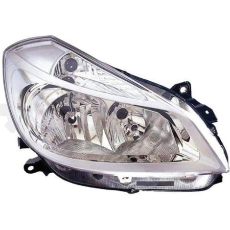 1 Phare halogène droit H7/H7 avec clignotant transparent pour Renault Clio III 06.05-08.09 circulation droite