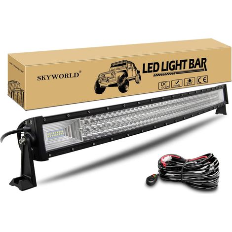 107cm 540W Incurvée Barre Led 4x4 avec 12V Faisceau de Câblage Kit 42 Pouces Triple Rangée Longue portée Barre lumineuse, Rampe Eclairage Led pour Offroad Véhicule Voiture Camion SUV UTE ATV (1/5)