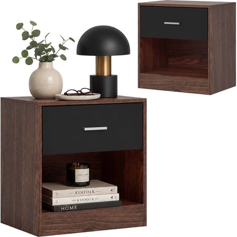 Nachttisch mit Schublade, MDF, 41 x 39 x 28 cm (1/5)