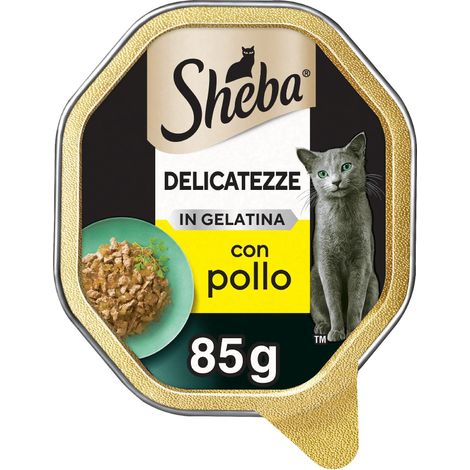 Sheba Delicatezze in Gelatina Trancetti, Cibo per Gatto con Pollo 85 g - 22 Vaschette (1/5)