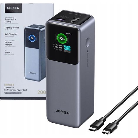 Powerbank UGREEN Nexode PB722 25000 mAh 200W USB-A / 2x USB-C Grau 1 Stück. (1/5)