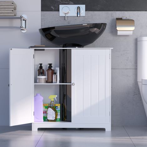 White Pedestal Sink Under Sink Unit Kitchen Sink Bathroom Under Sink Cabinet Under Basin Storage Undersink Cabinets (1/5)