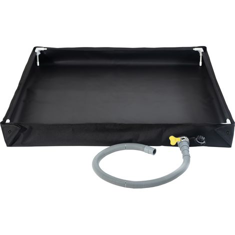 Bac de douche pliable d'extérieur avec fonction d'évacuation — 80 x 80 x 10 cm (1/5)
