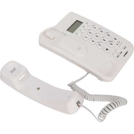 Téléphone KXT5006CID Bureau Domicile Hôtel Assistance téléphonique petit poste Identification de l'appelant Semi mains libres (Blanc)