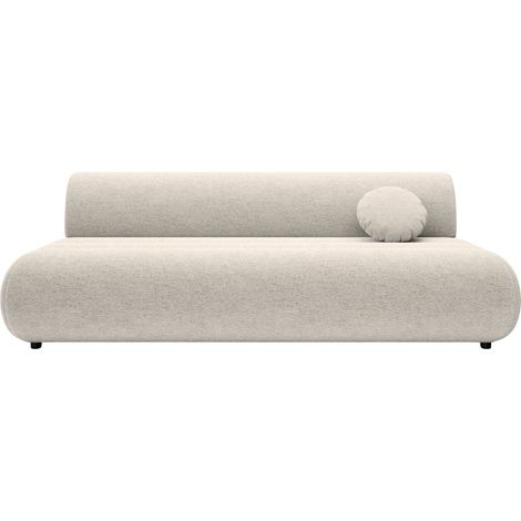 BORDILLA - Canapé droit convertible tissu chenille 3 places Beige (1/5)