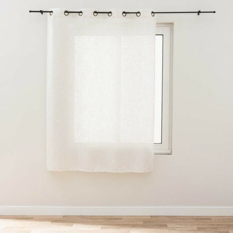 Rideau à œillets petite hauteur 140 x 180 cm polyester/lin uni PAULINE (1/5)