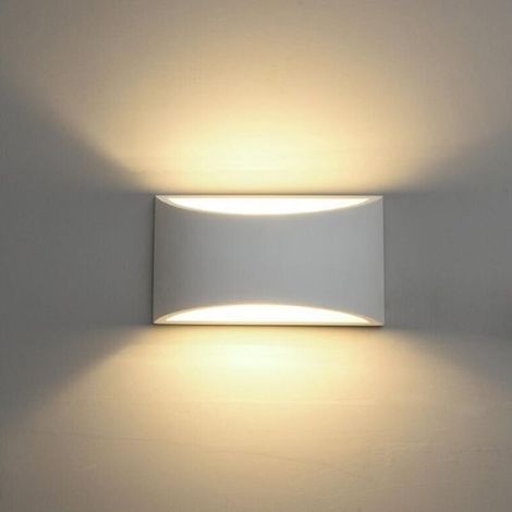 Applique murale LED semi-circulaire blanche 7W blanc chaud haut/bas couloir entrée (1/5)