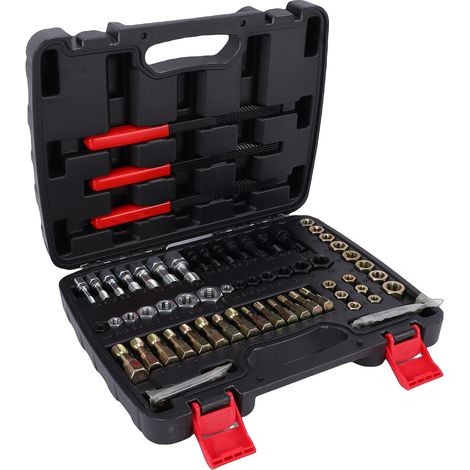 Lot de 61 pieces restaureur de filetage pour vis et écrous endommagés, coffret portable recordeur filet UNC UNF métrique auto entretien mécanique industrie (1/5)