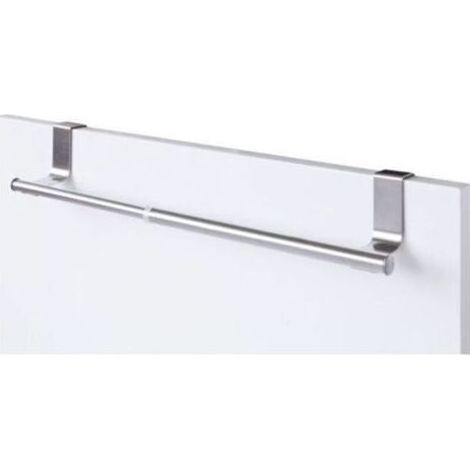 pair Porte-serviettes - Chromé - Extensible - Inox brossé - 35 x 3,5 cm - Design contemporain (1/2)