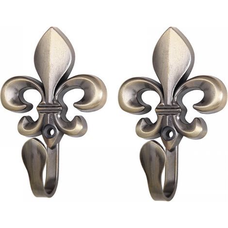 Set of 2 bronze wall hooks with plum blossoms for hanging clothes and towels - Curtain and blind accessories (1/5)