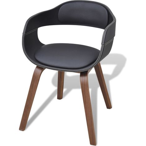 Chaise en bois Noyer Lizza - Confort et raffinement-Noir (1/5)