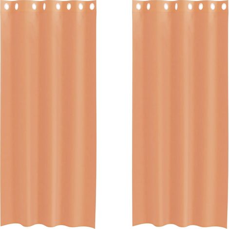 Maison Exclusive - Voile Vorhänge mit Ösen 2 Stk. Terrakotta