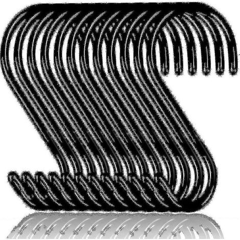 Set of 12 heavy-duty 6-inch S-hooks for hanging, S-hooks with non-slip rubber coating, steel metal hook (1/5)