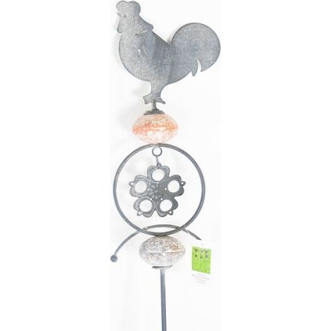 Metall-Gartenstecker mit Steinen H:120cm Metall Dekoration Garten Terrasse TOP - Hahn