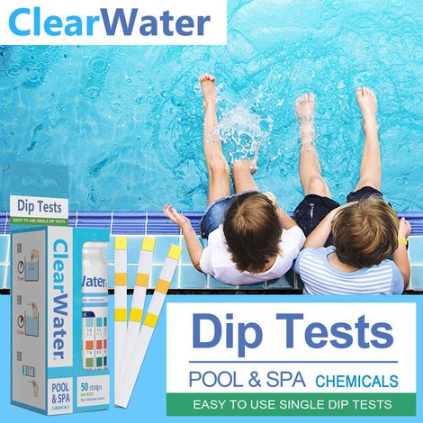 Lot de 100 bandelettes de test d'eau 3 en 1 pour piscine, spa, jacuzzi : chlore libre, brome, alcalinité totale (1/5)