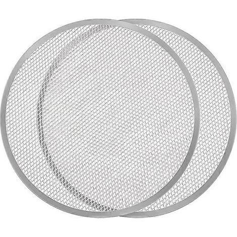 Grande plaque à pizza perforée 38 cm (lot de 2) - Plaque professionnelle pour four à pizza - Cuisson rapide et uniforme - Alliage d'aluminium, sans soudure - Antiadhésive (1/5)