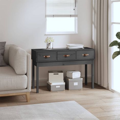 Table console,Table d'entrée Gris 114x40x75 cm Bois massif de pin ASD24071 (1/5)