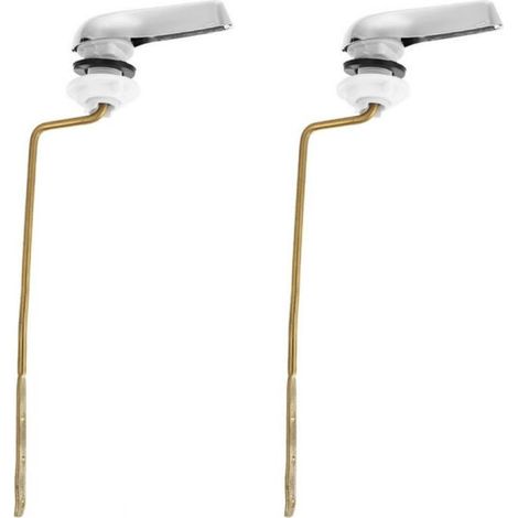 Set mit 2 Ersatz-Spülgriffen für Toiletten, kompatibel mit seitlich montierten Hebelgriffen am Spülkasten (1/5)