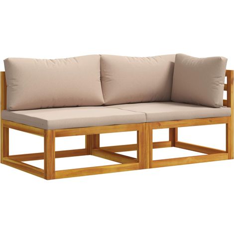 Sectional Corner Sofa with Cushions Natural vidaXL