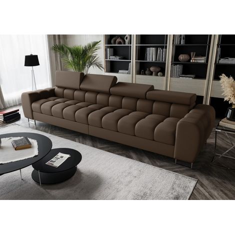 Big Sofa Sofa 4-Sitzer BASTIEN Megasofa in Stoff Terra Braun