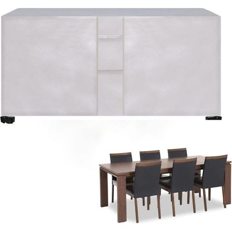 Möbelabdeckungen 170x94x70cm Wasserdichte 420D Oxford-Gewebeplane Gartenabdeckung Oxford-Gewebeplane für Tisch, Sofa, Sessel, Stühle (Silber) (1/4)