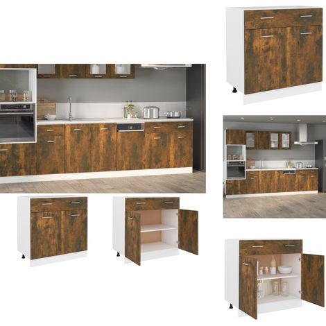 Unterschrank mit Schublade Räuchereiche 80x46x81,5 cm - Unterschrank - Küche - Küchenschrank - Holzküche - Holzschrank (1/5)