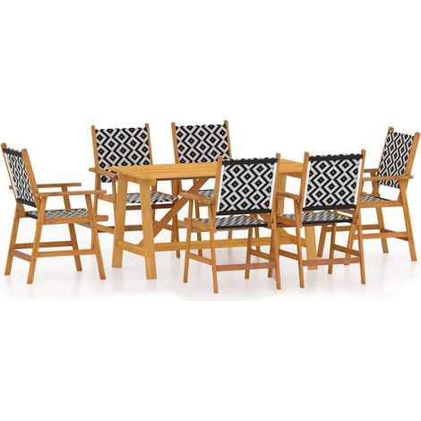 Maison Exclusive - 7-tlg. Garten-Essgruppe Massivholz Akazie (1/5)