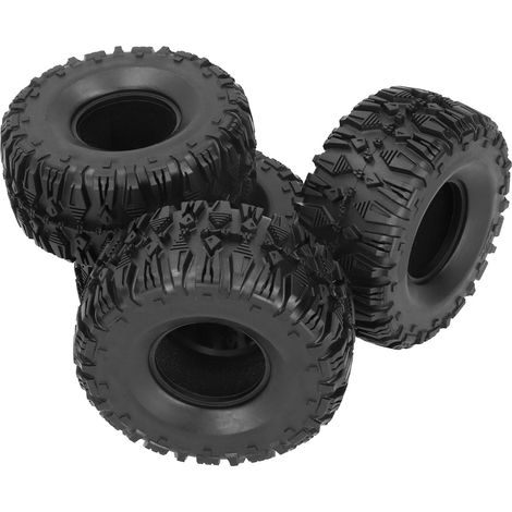 Lot de 4 pneus en caoutchouc 135/62 mm pour voitures RC crawler, avec doublure en mousse et motif losange et torche. (1/5)