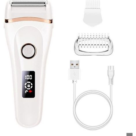 Tondeuse Bikini - Rasoir Électrique Rechargeable USB Étanche pour Corps Entier - Utilisation Humide ou Sèche - LCD - 60 Min Autonomie - 1 Pièce (1/5)