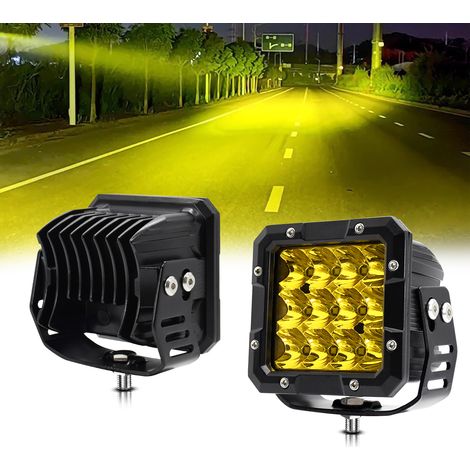 LED-Lichtleiste, 12,7 cm (5 Zoll), 100 W, 4300 K gelbes Licht, 12.000 lm, wasserdicht, für Geländewagen, LKWs, PKWs, Quads und SUVs. (1/5)