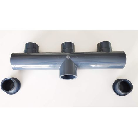 Collecteur PVC 50mm PN16 / 5 entrées / 1 sortie/Femelle Male Ø 5cm (1/4)