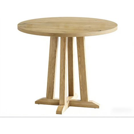 Table à manger ronde compacte en bois pour 2-4 personnes, 80 cm de diamètre